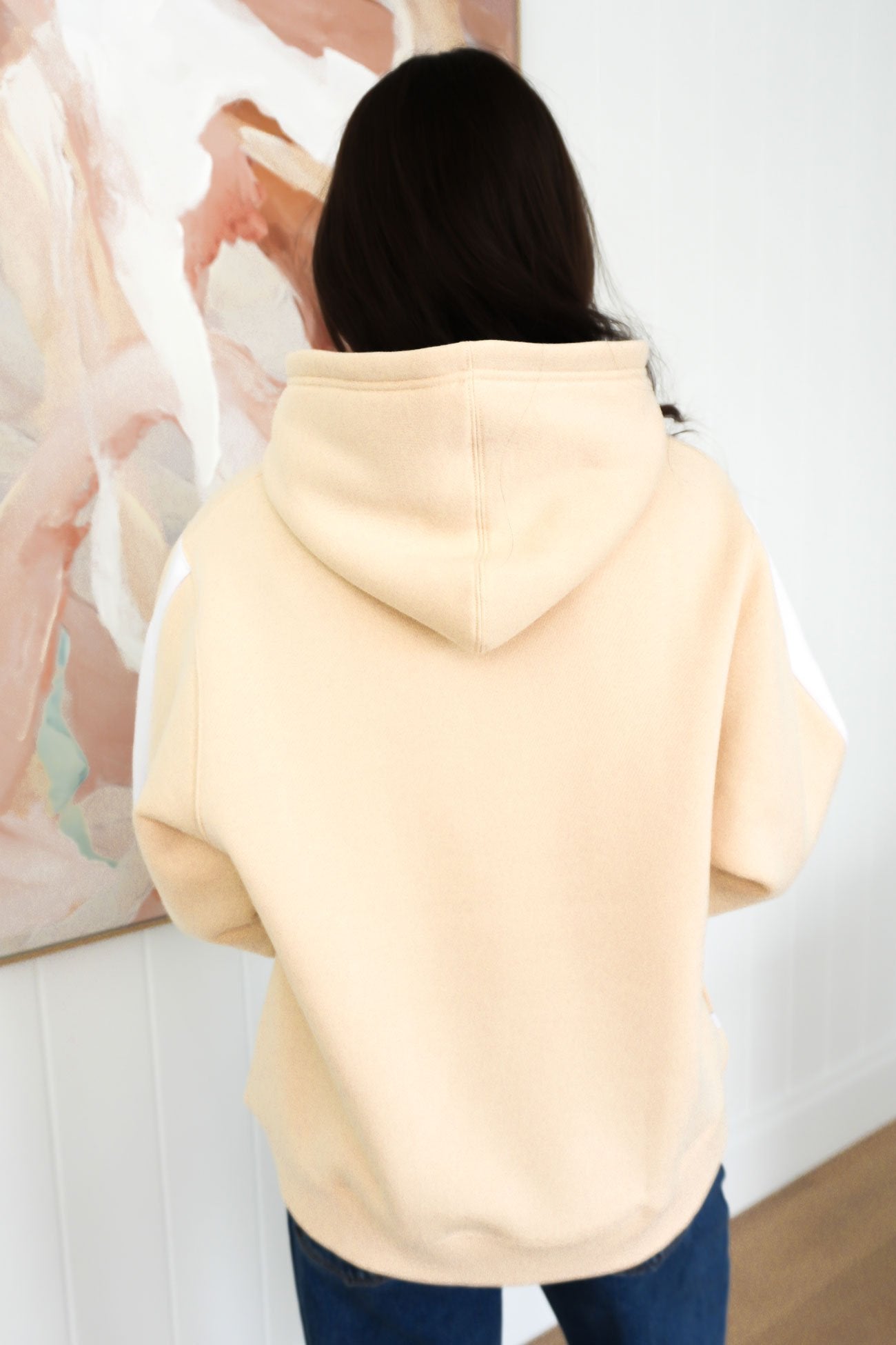 Journey Stripe Hoody Beige